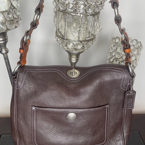 COACH Chelsea VINTAGE Brown Leather Shoulder Bag with Silver hardware. - Picture 1 of 11